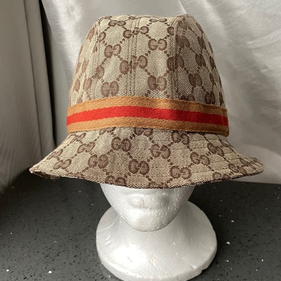 GUCCI GG LOGO CANVAS BUCKET HAT - Picture 2 of 8